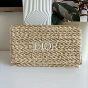 NEW Dior Raffia Beige Pouch Clutch 2023